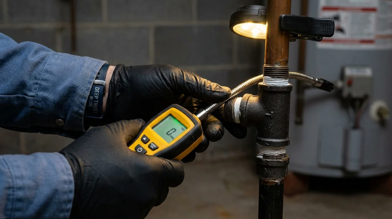 Gas leak detection with electronic sniffer by Johns Plumbing LLC in Yorktown Heights