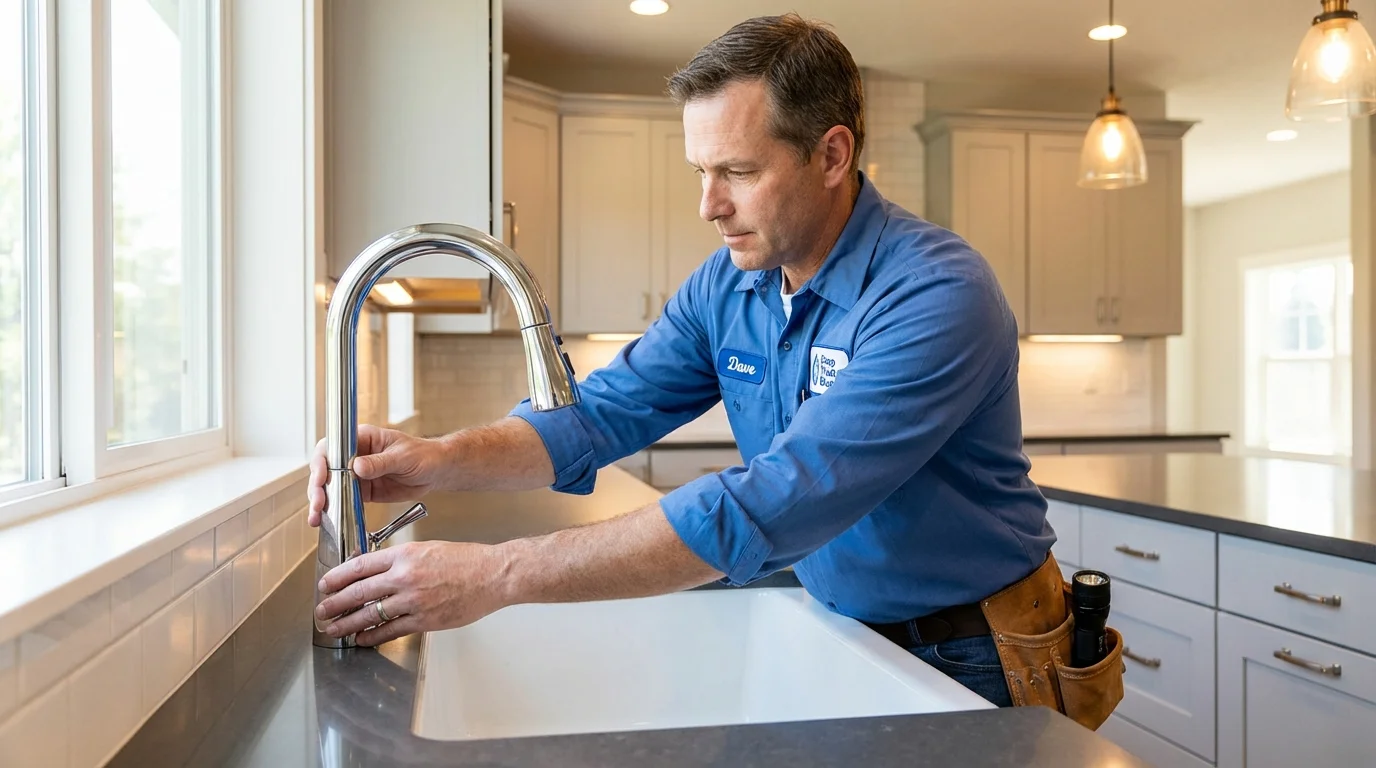 Kitchen faucet installation by Johns Plumbing LLC in Yorktown Heights