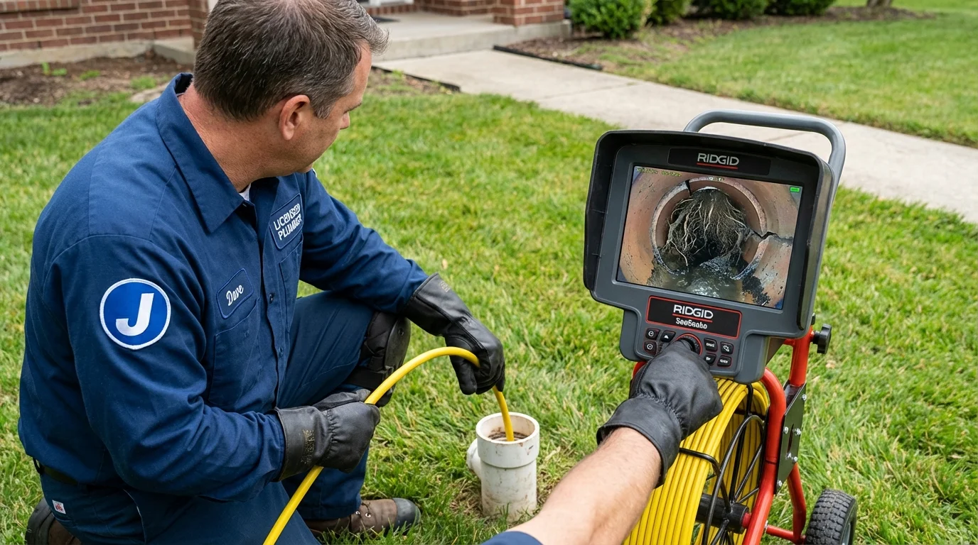 Sewer camera inspection being performed by Johns Plumbing LLC in Yorktown Heights